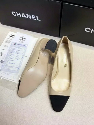 CHANEL Shallow mouth Block heel Shoes Women--061